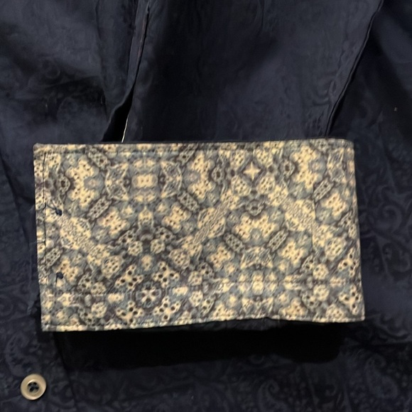 Robert Graham Men’s Button Up Paisley Geometric Flip Cuff Blue Shirt Size 3XL - Picture 4 of 10